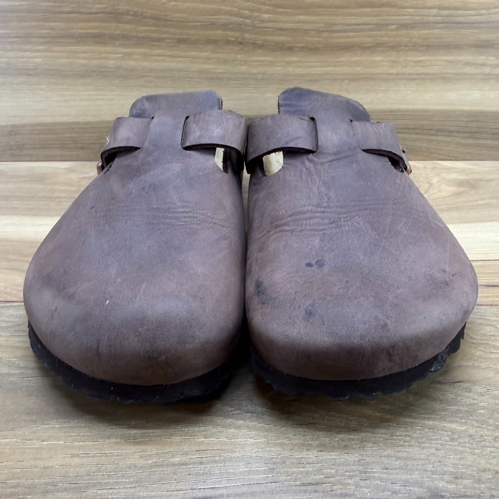 Birkenstock Boston Clogs Womens 8 W EU 39 Brown Nubuck Leather Slip On - Picture 5 of 10